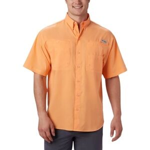 Columbia PFG Tamiami Men's Outdoor Short Sleeve Shirt, Pale Orange, Size XXL